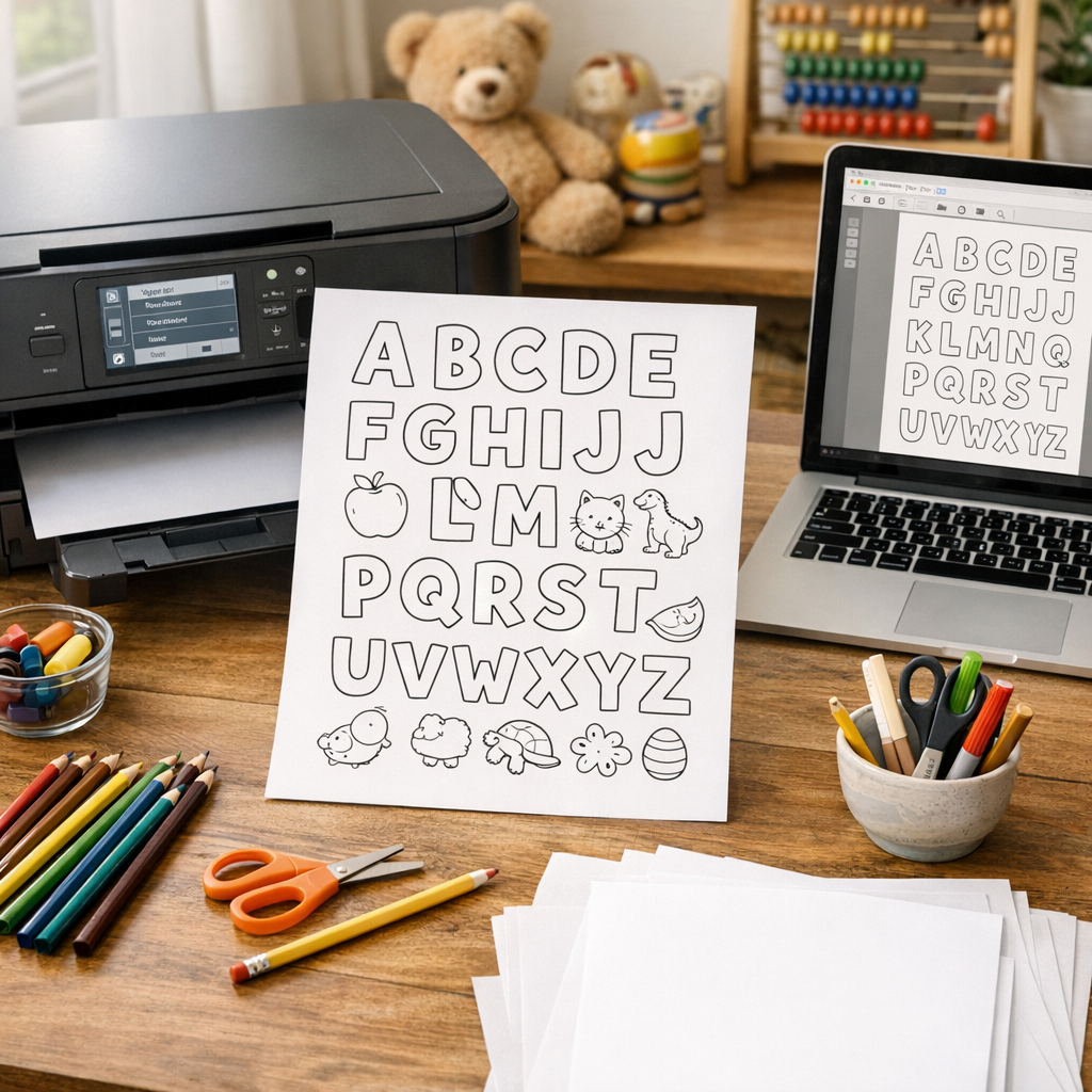 Imprimer les lettres de A à Z : réglages PDF et matériel simple