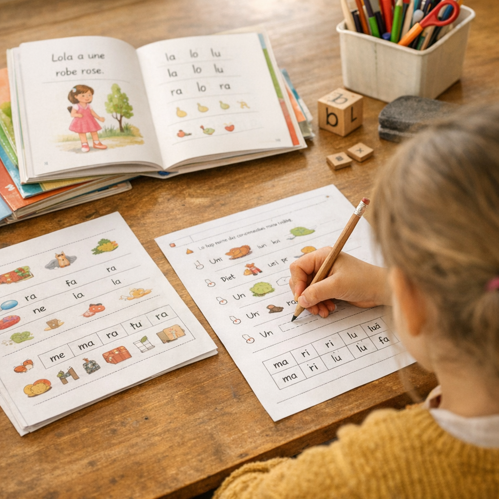 Apprendre la lecture et le français au CP avec des exercices courts